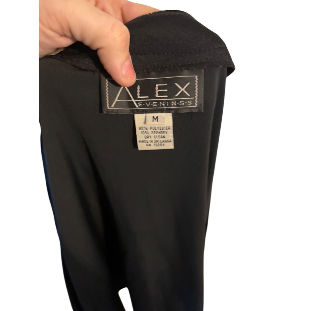 Alex Evenings Wmns Black Velvet Open Front Cardigan Jacket Size M Formal Evening - Picture 9 of 10